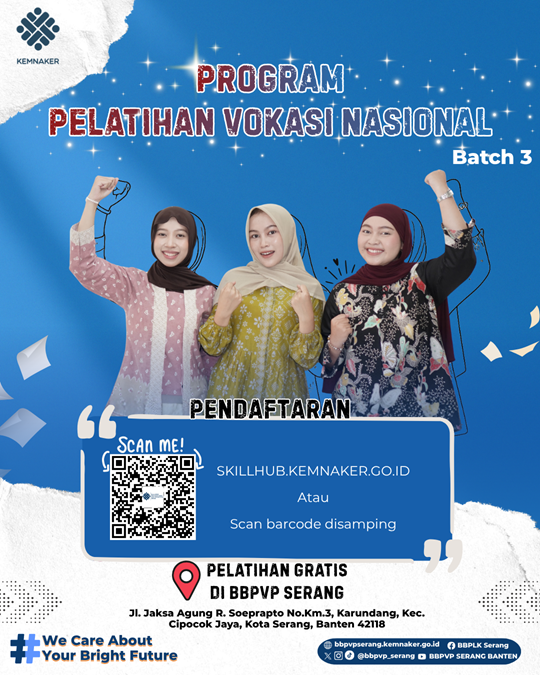 PROGRAM PELATIHAN VOKASI NASIONAL BATCH 3 BBPVP SERANG DIBUKA