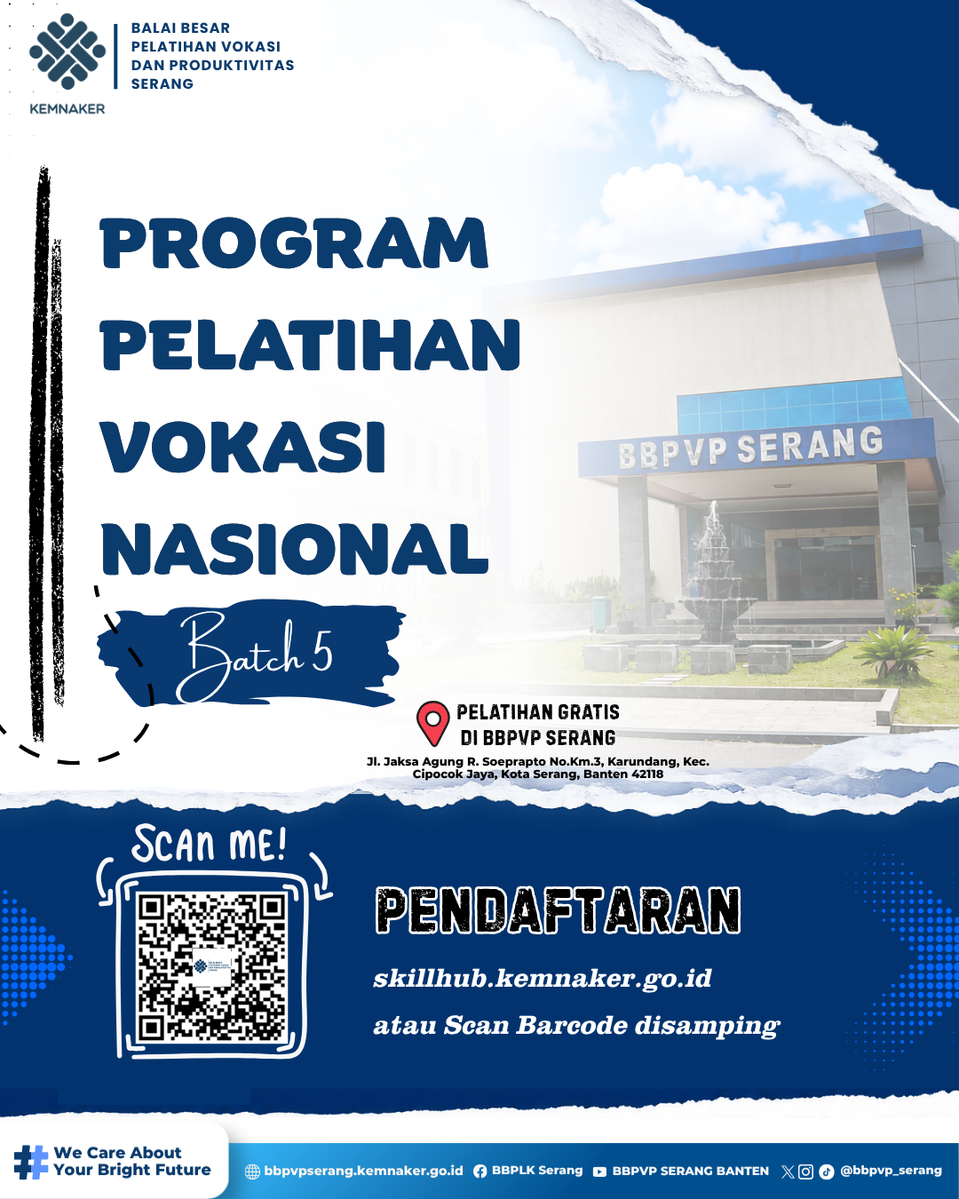 Pelatihan Vokasi Nasional Batch 5 di BBPVP Serang Resmi Dibuka