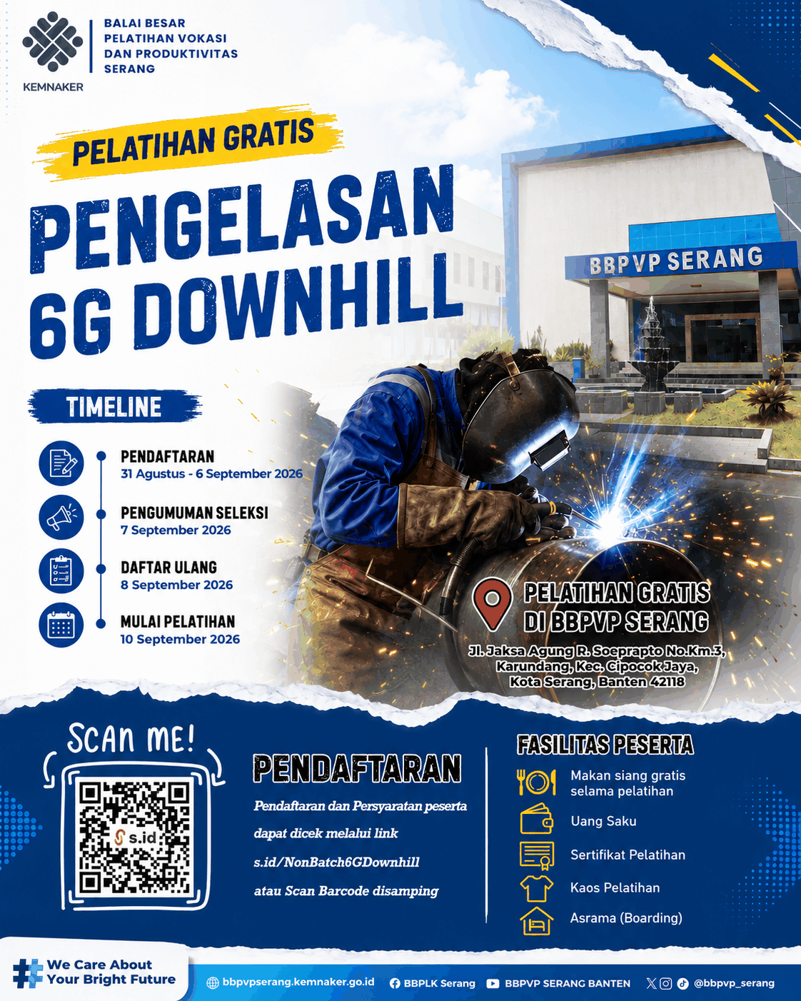 BBPVP Serang Kini Membuka Pelatihan Pengelasan 6G Downhill